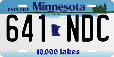 MN license plate 641NDC