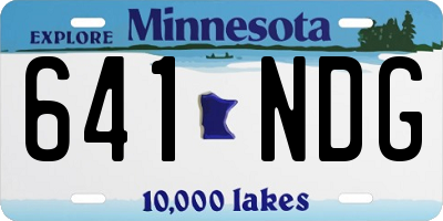 MN license plate 641NDG