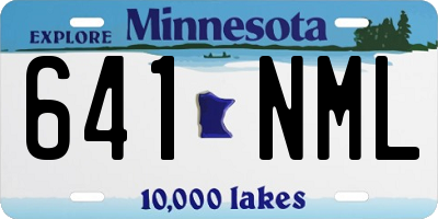 MN license plate 641NML