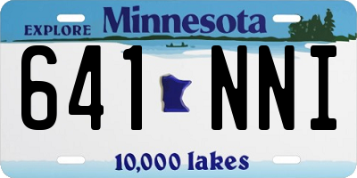 MN license plate 641NNI