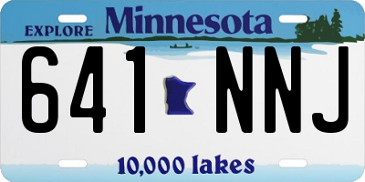 MN license plate 641NNJ