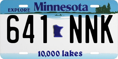 MN license plate 641NNK
