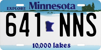 MN license plate 641NNS