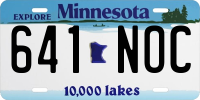 MN license plate 641NOC