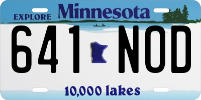 MN license plate 641NOD