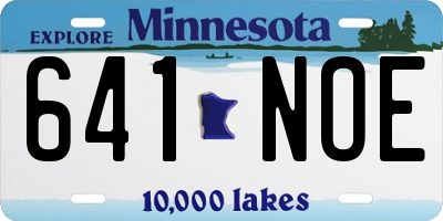 MN license plate 641NOE