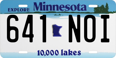 MN license plate 641NOI
