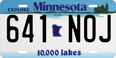 MN license plate 641NOJ