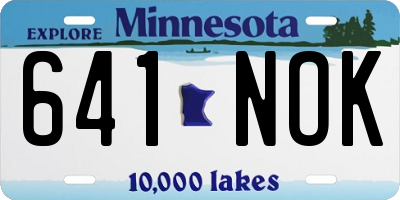 MN license plate 641NOK