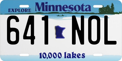 MN license plate 641NOL
