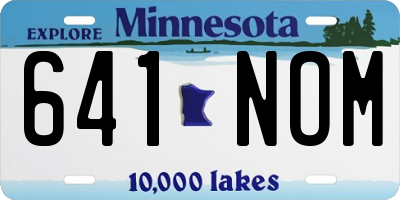 MN license plate 641NOM