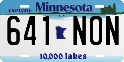 MN license plate 641NON