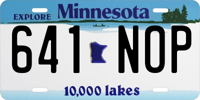 MN license plate 641NOP