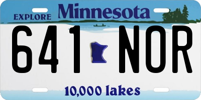 MN license plate 641NOR