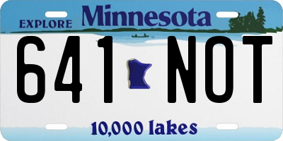 MN license plate 641NOT