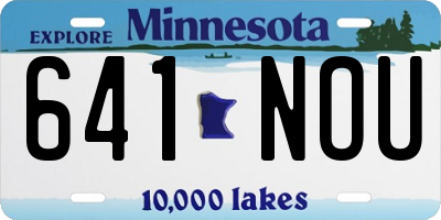 MN license plate 641NOU