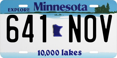MN license plate 641NOV
