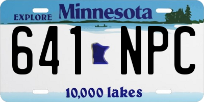 MN license plate 641NPC