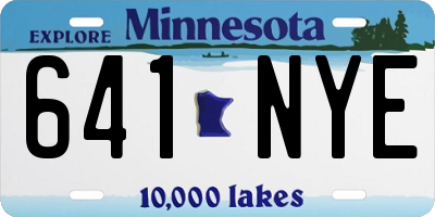 MN license plate 641NYE