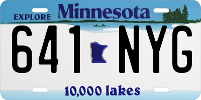 MN license plate 641NYG