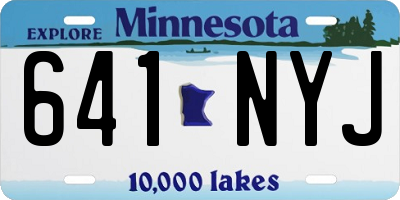 MN license plate 641NYJ