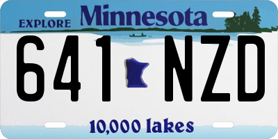 MN license plate 641NZD