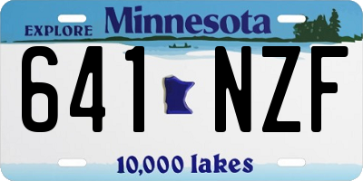 MN license plate 641NZF
