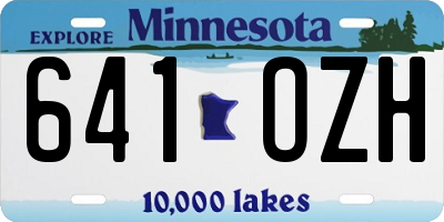 MN license plate 641OZH
