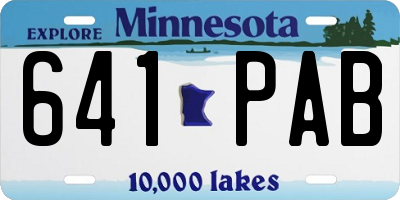 MN license plate 641PAB