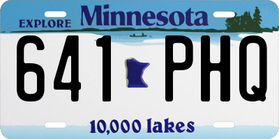MN license plate 641PHQ