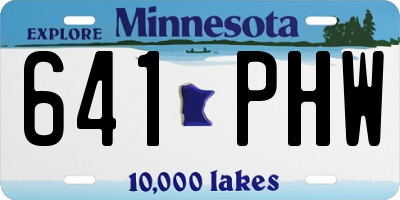 MN license plate 641PHW