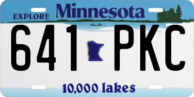 MN license plate 641PKC