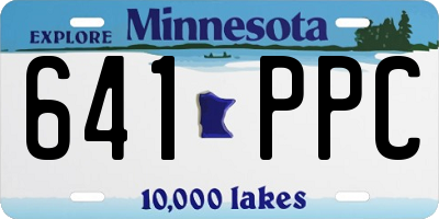 MN license plate 641PPC