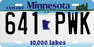 MN license plate 641PWK