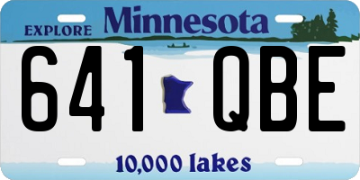 MN license plate 641QBE