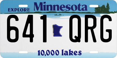 MN license plate 641QRG