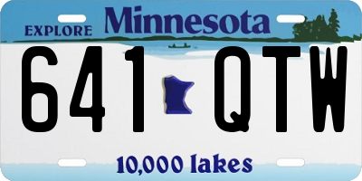 MN license plate 641QTW