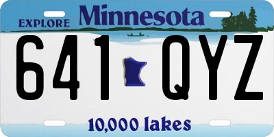 MN license plate 641QYZ