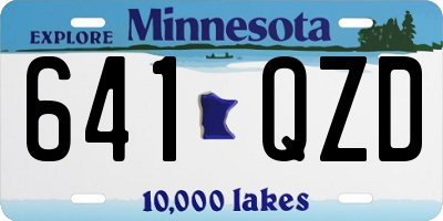 MN license plate 641QZD
