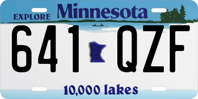 MN license plate 641QZF