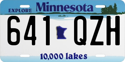 MN license plate 641QZH