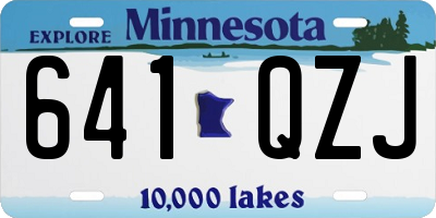 MN license plate 641QZJ
