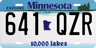 MN license plate 641QZR