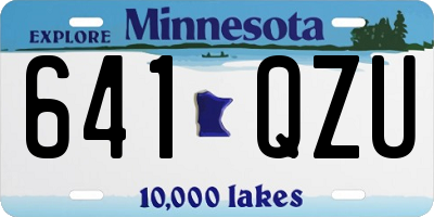MN license plate 641QZU