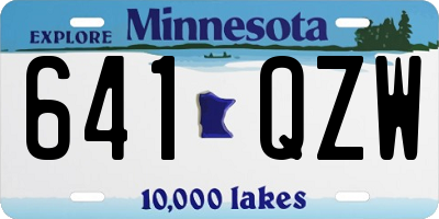 MN license plate 641QZW