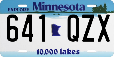 MN license plate 641QZX
