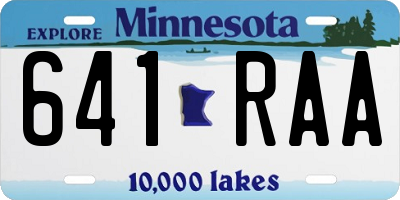 MN license plate 641RAA