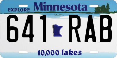 MN license plate 641RAB