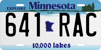 MN license plate 641RAC