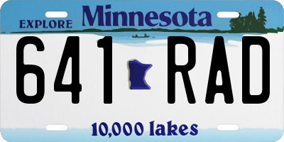 MN license plate 641RAD